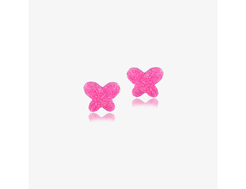 925 Sterling Silver Frosted Butterfly Earrings <br> Pop Art Silver Collection