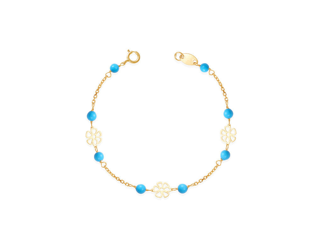 18K Gold Turquoise Bracelet <br> Le Fleur Collection
