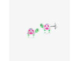 925 Sterling Silver Tutty Fruity Turtle Earrings <br> Pop Art Silver Collection