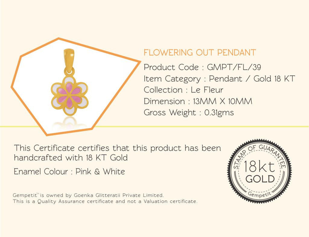 18K Gold Flowering Out Pendant <br> Le Fleur Collection