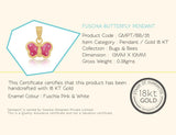 18K Gold Fuschia Butterfly Pendant <br> Bugs & Bees Collection