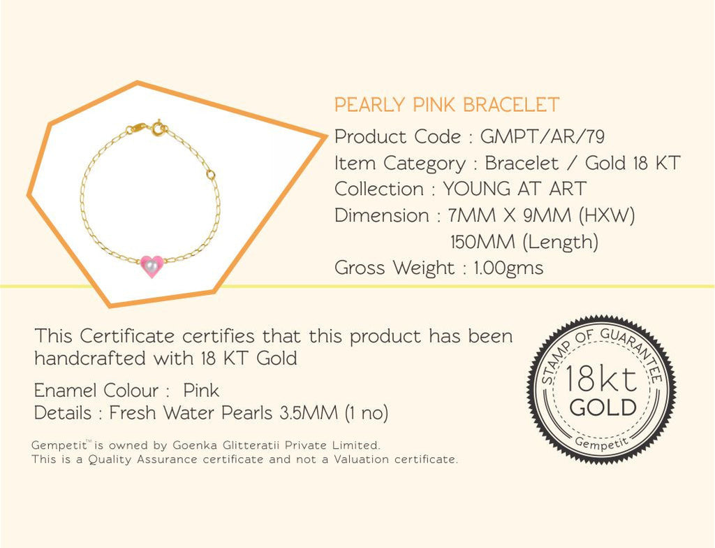 18K Gold Pearly Pink Bracelet <br> Young at Art Collection