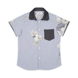Blue Floral Boys Shirt
