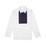 White with Blue Yoke Boys Shirt