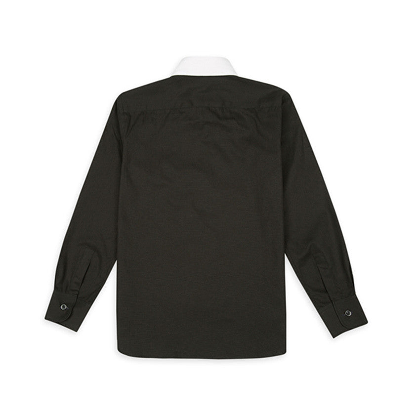 Black with White Collar Boys Shirt
