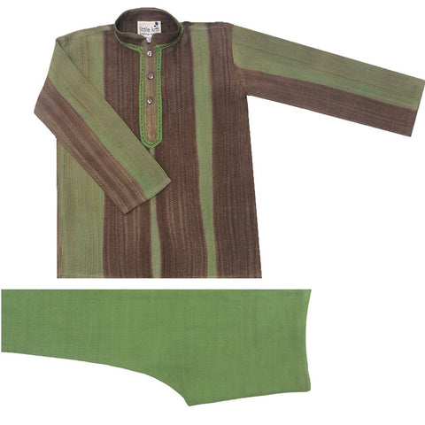 Krishna Mehta Olive Brown Kurta Set