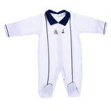 White & Navy Boy Romper