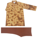 Krishna Mehta Brown & Khakhi Tie Dye Kurta Set