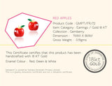 18K Gold Red Apple Earrings <br> Gemberry Collection