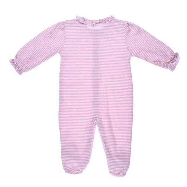 Pink Stripe Girl Footie