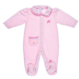 Pink Collar Printed Footie