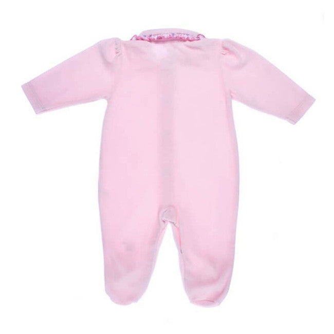 Pink Collar Printed Footie
