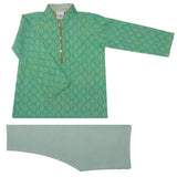 Krishna Mehta Printed Sea Green Kurta Set