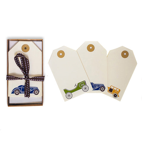 Vintage Motor Car Collection <br> Gift Tags <br> <span style="font-size: 10px;">Set of 12</span>