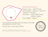 18K Gold Red Apple Bracelet <br> Gemberry Collection