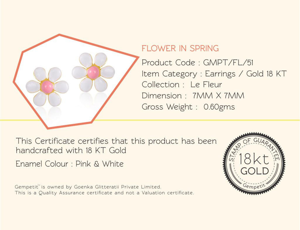 18K Gold Flower In Spring Earrings <br> Le Fleur Collection