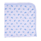 Receiving Blanket, Printed Blue Car <br> 100% Peruvian Cotton