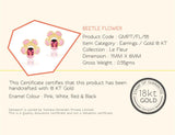 18K Gold Beetle Flower Earrings <br> Bugs & Bees Collection
