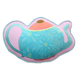 Vintage Tea Party Bedding <br> Teapot Shaped Cushion