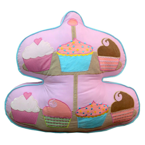 Vintage Tea Party Bedding <br> Cupcake Stand Shaped Cushion