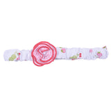 White & Red Rose Printed Headband