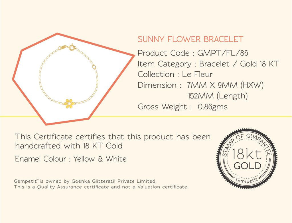 18K Gold Sunny Flower Bracelet <br> Le Fleur Collection