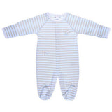 Blue & Brown Stripe Printed Footie