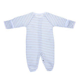Blue & Brown Stripe Printed Footie