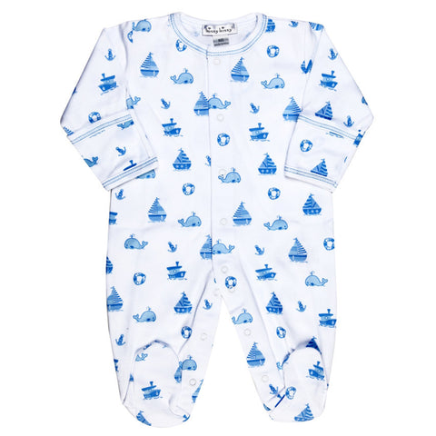 Blue Whale & Ship Printed Footie