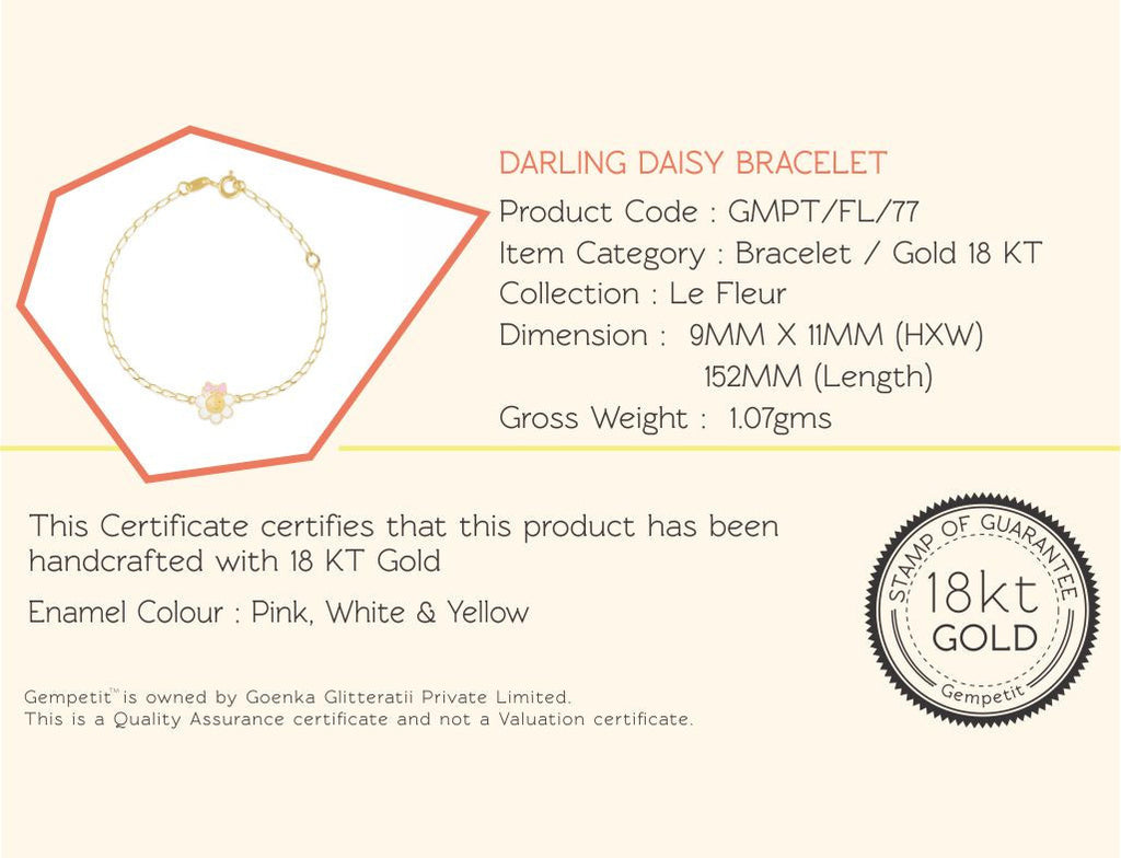 18K Gold Darling Daisy Bracelet <br> Le Fleur Collection
