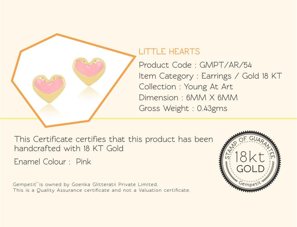 18K Gold Little Heart Earrings <br> Young at Art Collection