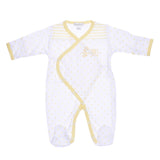 White & Yellow Dotted Footie