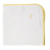 Receiving Blanket, White & Yellow Dotted <br> 100% Peruvian Cotton