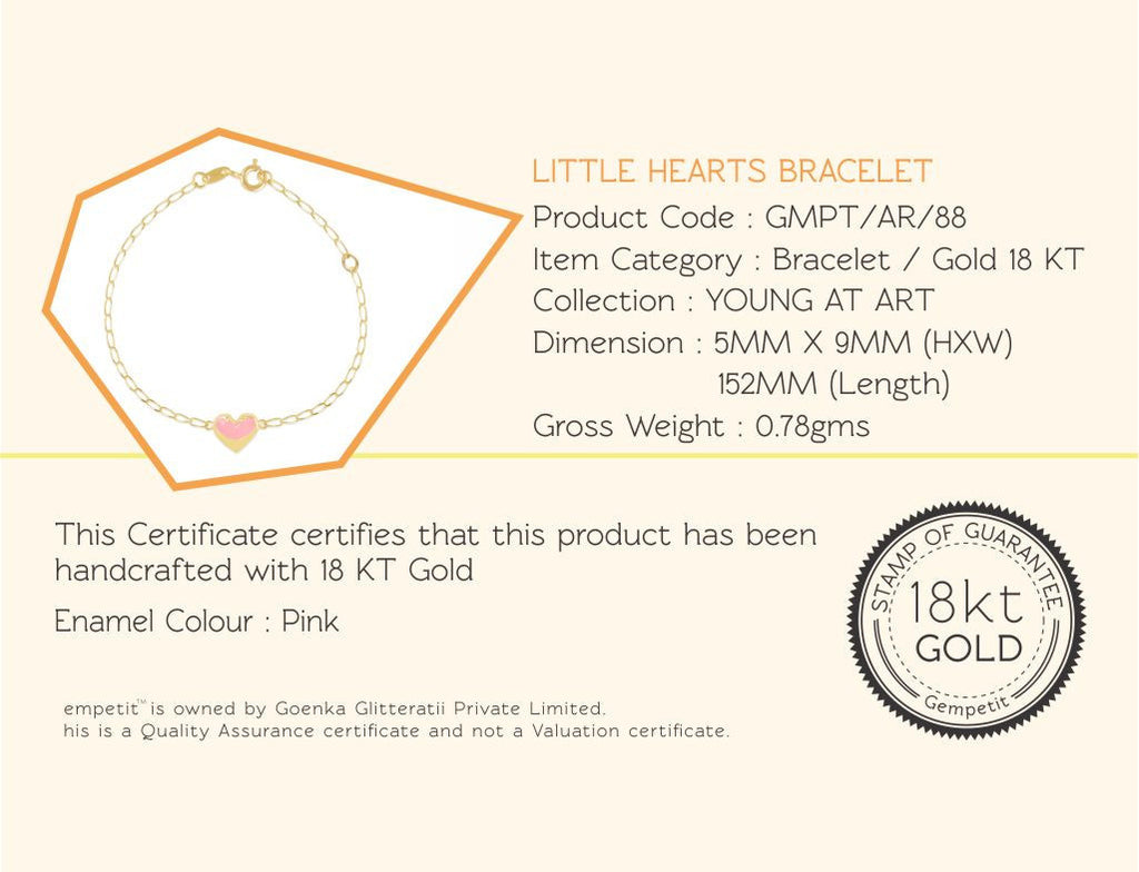 18K Gold Little Hearts Bracelet <br> Young at Art Collection
