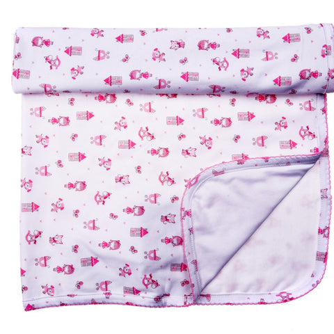 Receiving Blanket, Pink Printed <br> 100% Peruvian Cotton
