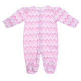 Pink Wave Printed Footie