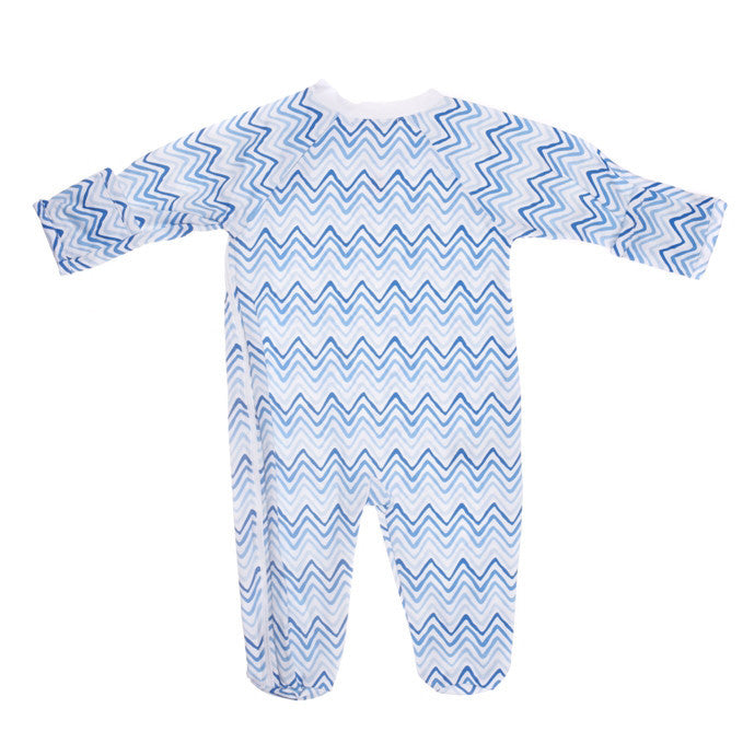 Blue Wave Printed Footie