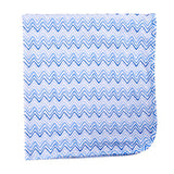 Receiving Blanket, Blue Wave Stripe Printed <br> 100% Peruvian Cotton