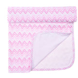 Receiving Blanket, Pink Wave Stripe Printed <br> 100% Peruvian Cotton