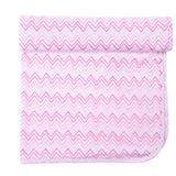 Receiving Blanket, Pink Wave Stripe Printed <br> 100% Peruvian Cotton