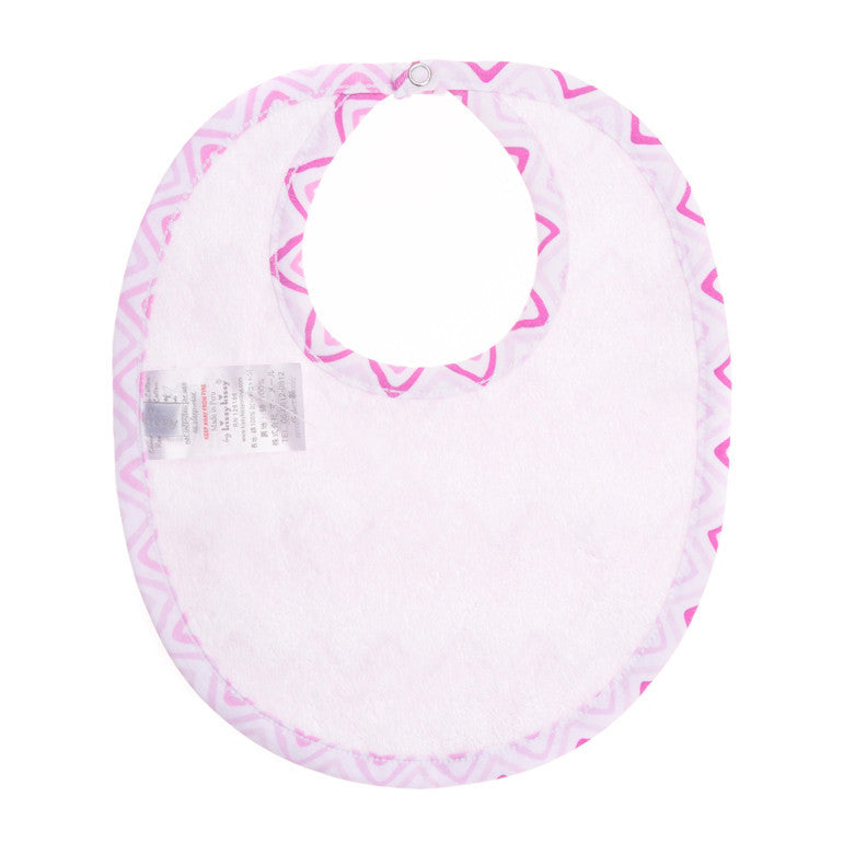 Bib, Pink Wave Stripe <br> 100% Peruvian Cotton