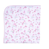 Receiving Blanket, Flamingo Print <br> 100% Peruvian Cotton