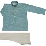 Krishna Mehta Printed Light Blue Kurta Set