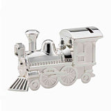 Frazer & Haws 92.5 Silver Plated Train Shape Money Box - With First Tooth & Curl Holder