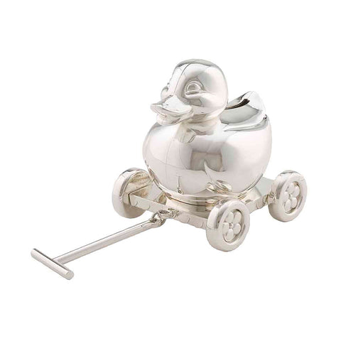 Frazer & Haws 92.5 Silver Plated Money box - Duck W/Cart
