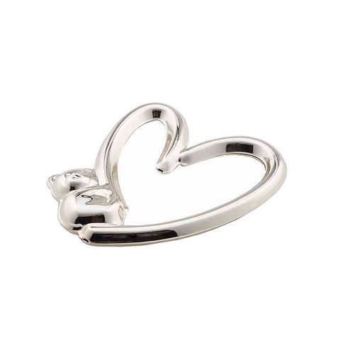 Frazer & Haws 92.5 Silver Plated Rattle - Heart with Bear