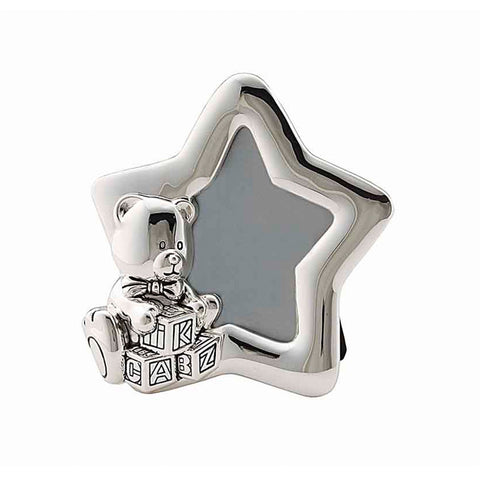 Frazer & Haws 92.5 Silver Plated Photo Frame - Star W/Bear Shape
