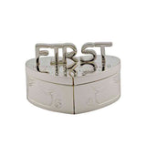 Frazer & Haws 92.5 Silver Plated Split Heart Shape First Tooth & Curl Box