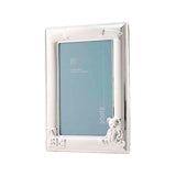 Frazer & Haws 92.5 Silver Plated Photo Frame - W/Bear & Ribbon Pattern