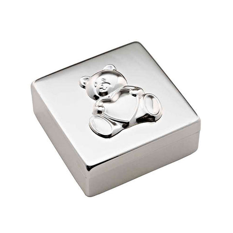 Frazer & Haws 92.5 Silver Plated Square Shape Box - Bear